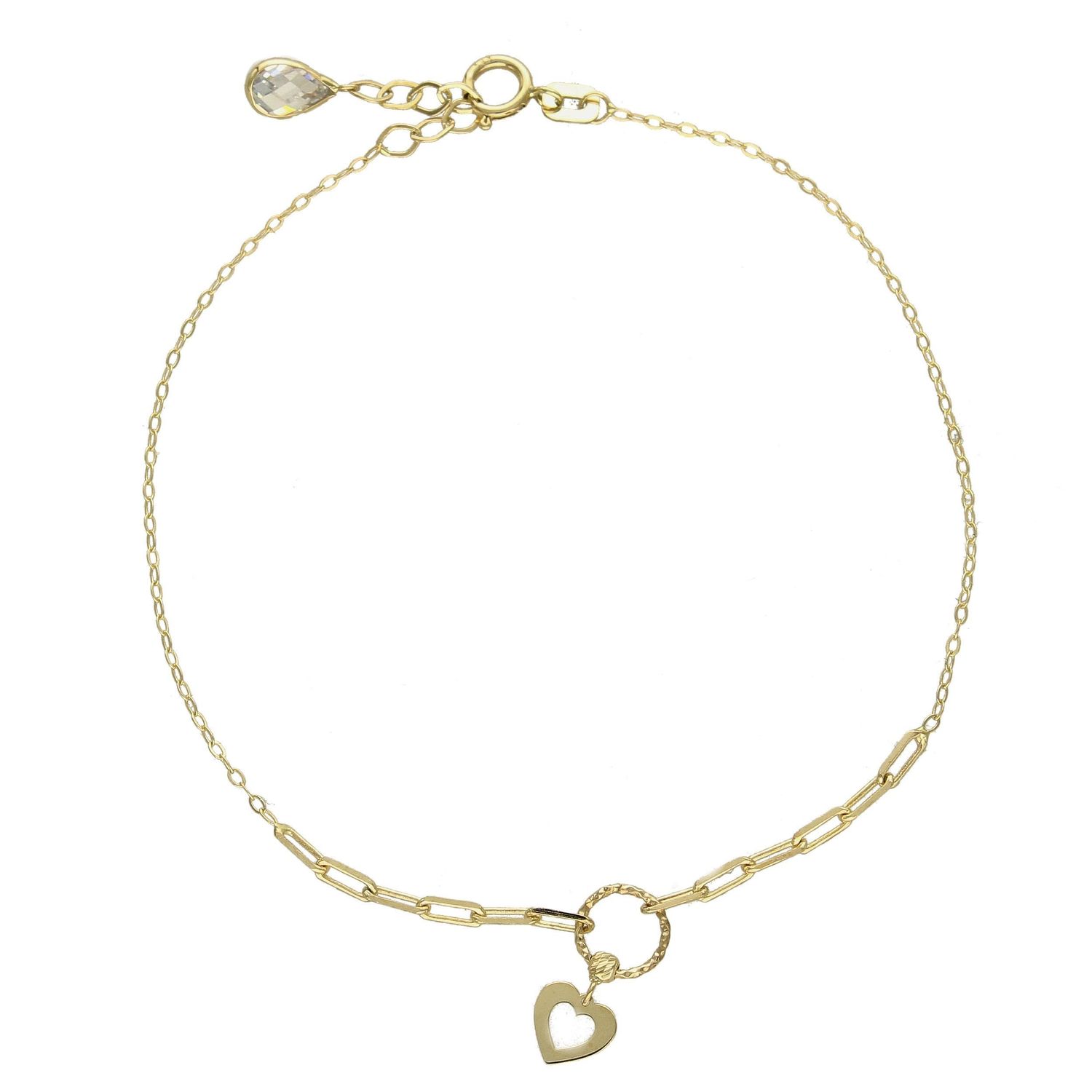 Złota bransoletka celebrytka z wiszącym sercem BR 6320 (1).jpg